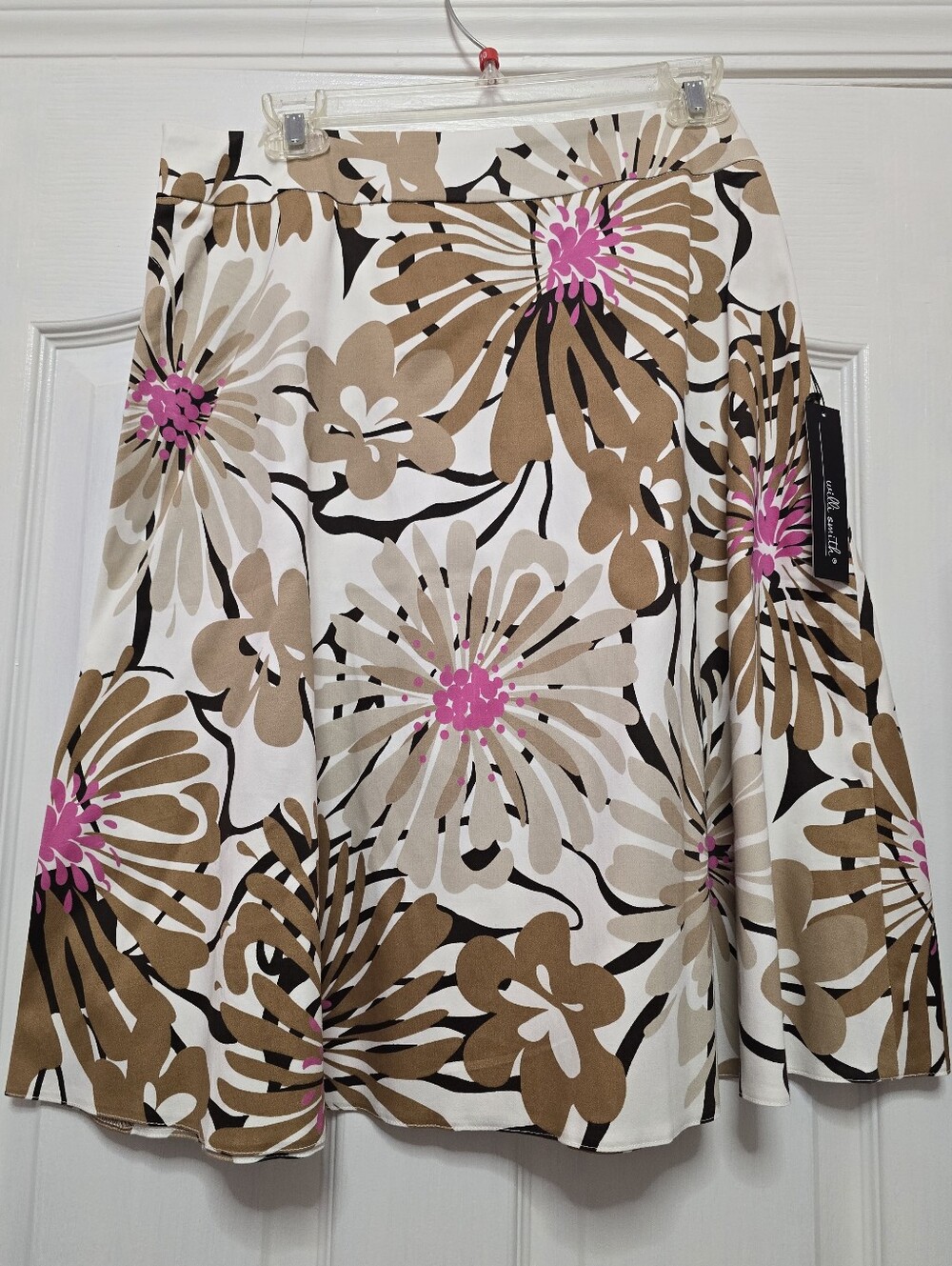 Willi Smith Midi Skirt - Brown/Pink, size 10